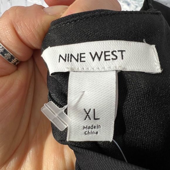 NWT🤩 |•NINE WEST•| Black Jumpsuit Belted Wide Leg - Picture 9 of 15